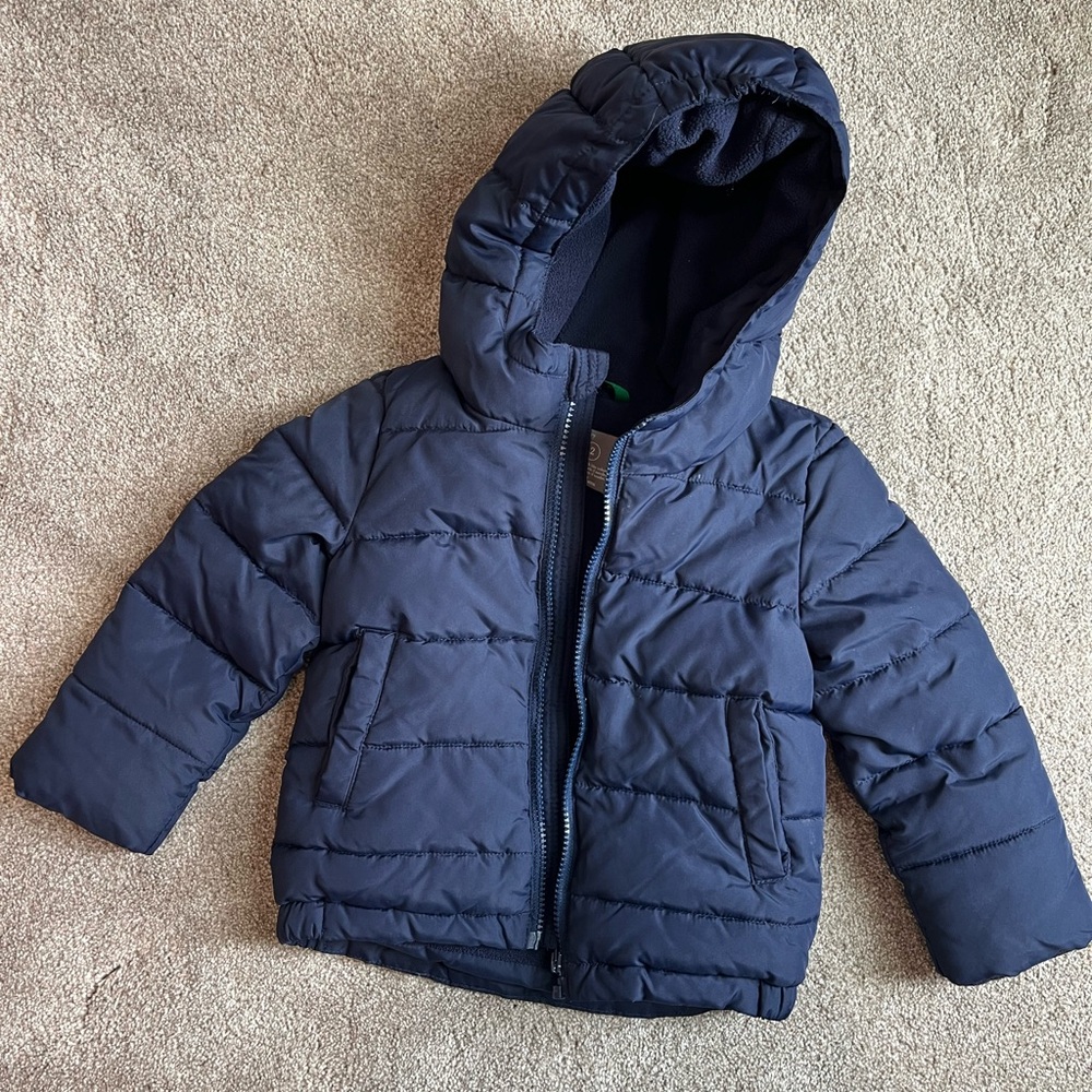 Primary Dark Blue Kids Puffer Jacket